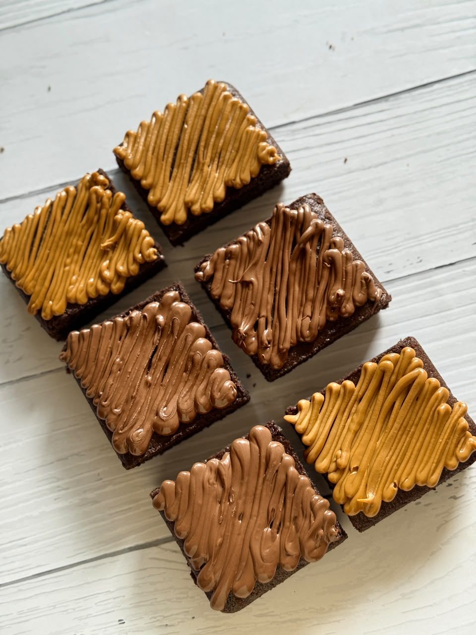 Biscoff and Nutella topped brownies